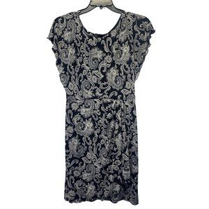 White House Black Market Paisley Dress Zipper Back Stretchy!